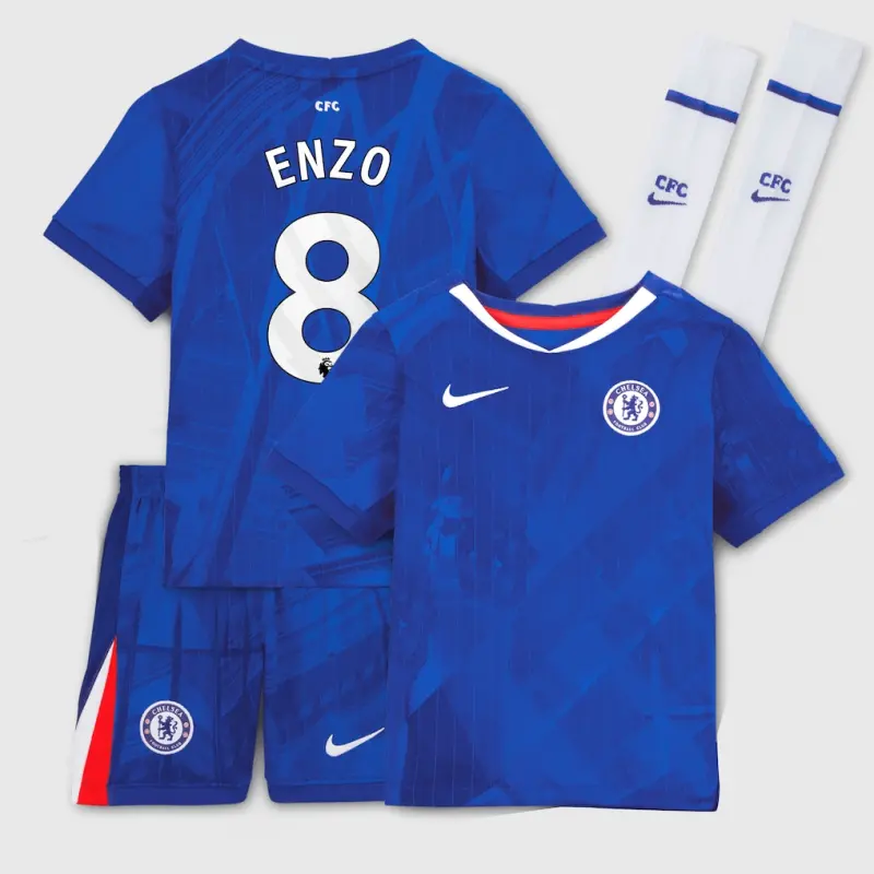 Chelsea chelsea nike heimstadion-trikot 2025-26 – kleine jugendliche mit enzo 8-aufdruck Trikot - Exklusive Chelsea Fußballbekleidung