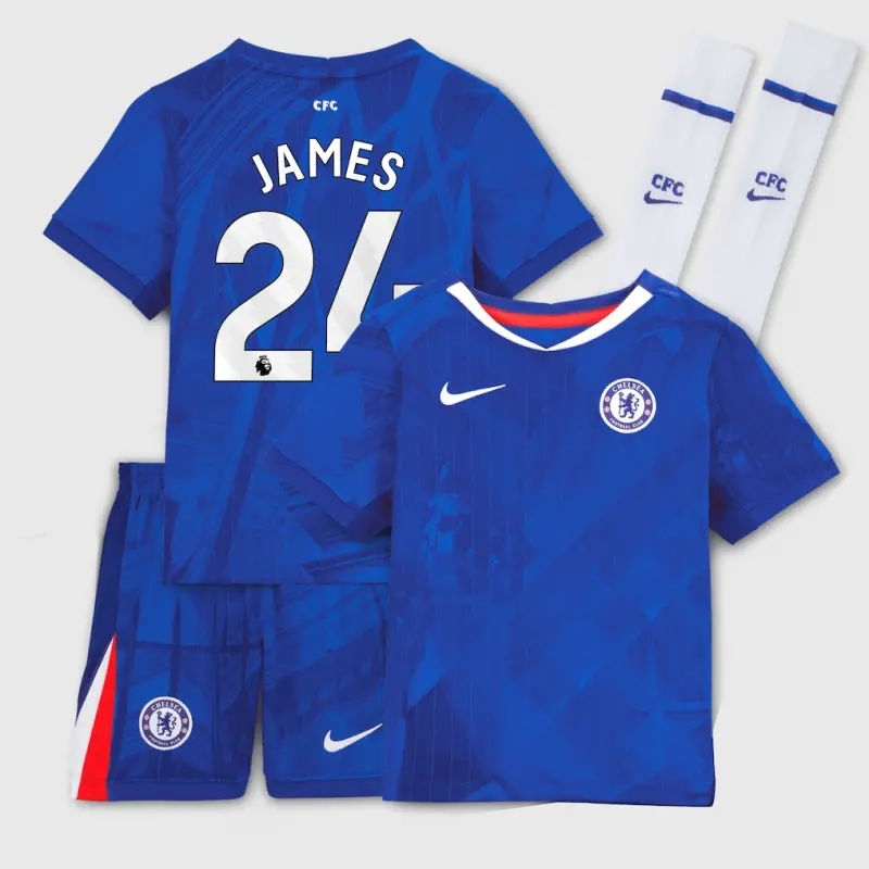 Chelsea chelsea nike heimstadion-trikot 2025-26 – kleine jugendliche mit james 24-aufdruck Trikot - Exklusive Chelsea Fußballbekleidung