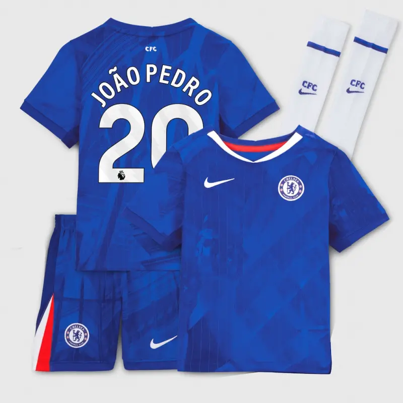 Chelsea chelsea nike heimstadion-trikot 2025-26 – kleine jugendliche mit joão pedro 20-aufdruck Trikot - Exklusive Chelsea Fußballbekleidung
