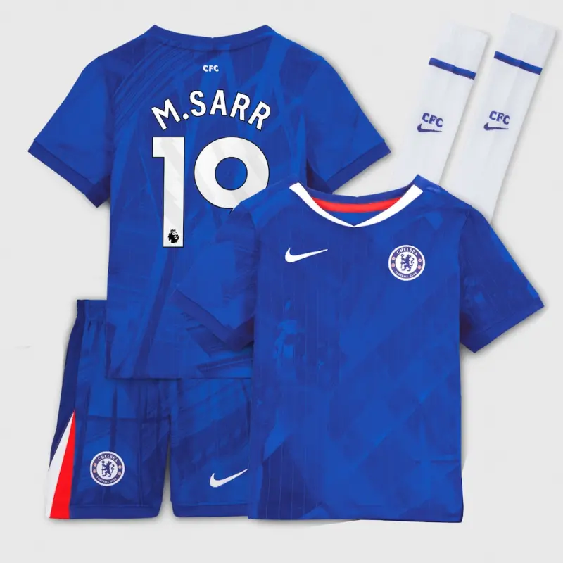 Chelsea chelsea nike heimstadion-trikot 2025-26 – kleine jugendliche mit m.sarr 19-aufdruck Trikot - Exklusive Chelsea Fußballbekleidung