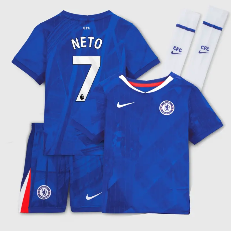 Chelsea chelsea nike heimstadion-trikot 2025-26 – kleine jugendliche mit neto 7-aufdruck Trikot - Exklusive Chelsea Fußballbekleidung