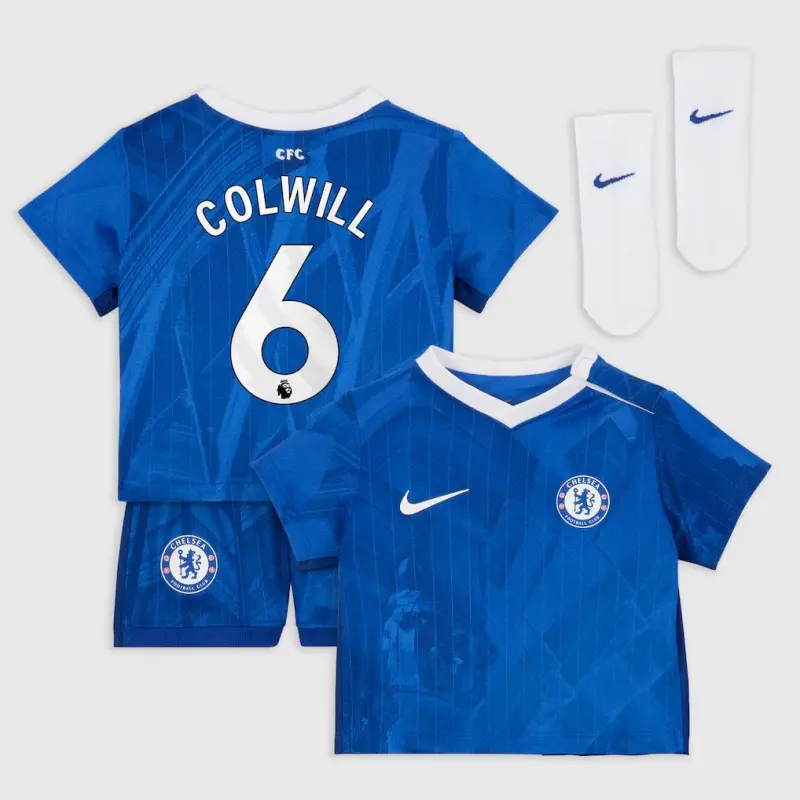 Chelsea chelsea nike heimstadion-trikot 2025-26 – kleinkinder mit colwill 6-aufdruck Trikot - Exklusive Chelsea Fußballbekleidung