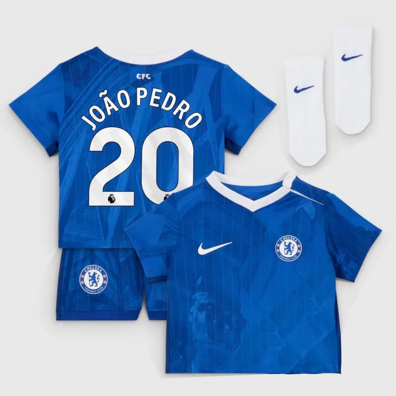 Chelsea chelsea nike heimstadion-trikot 2025-26 – kleinkinder mit joão pedro 20-aufdruck Trikot - Exklusive Chelsea Fußballbekleidung