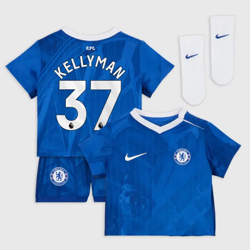 Chelsea chelsea nike heimstadion-trikot 2025-26 – kleinkinder mit kellyman 37-aufdruck Trikot - Exklusive Chelsea Fußballbekleidung