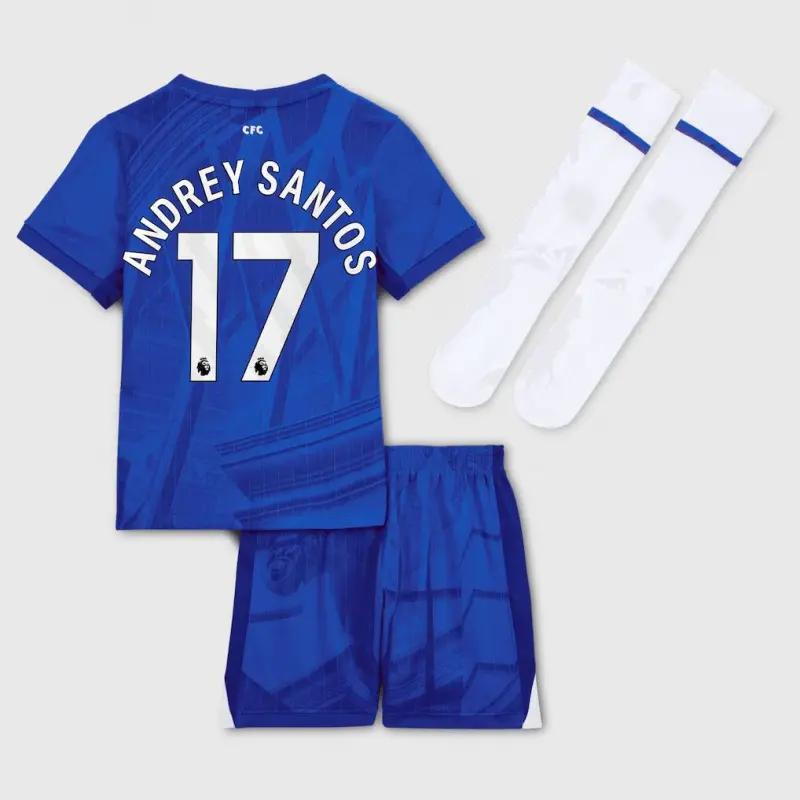 Chelsea chelsea nike heimstadion-trikot 2025–26 – kleine jugendliche mit andrey santos 17-aufdruck Trikot - Exklusive Chelsea Fußballbekleidung Chelsea chelsea nike heimstadion-trikot 2025–26 – kleine jugendliche mit andrey santos 17-aufdruck Trikot - Exklusive Chelsea Fußballbekleidung