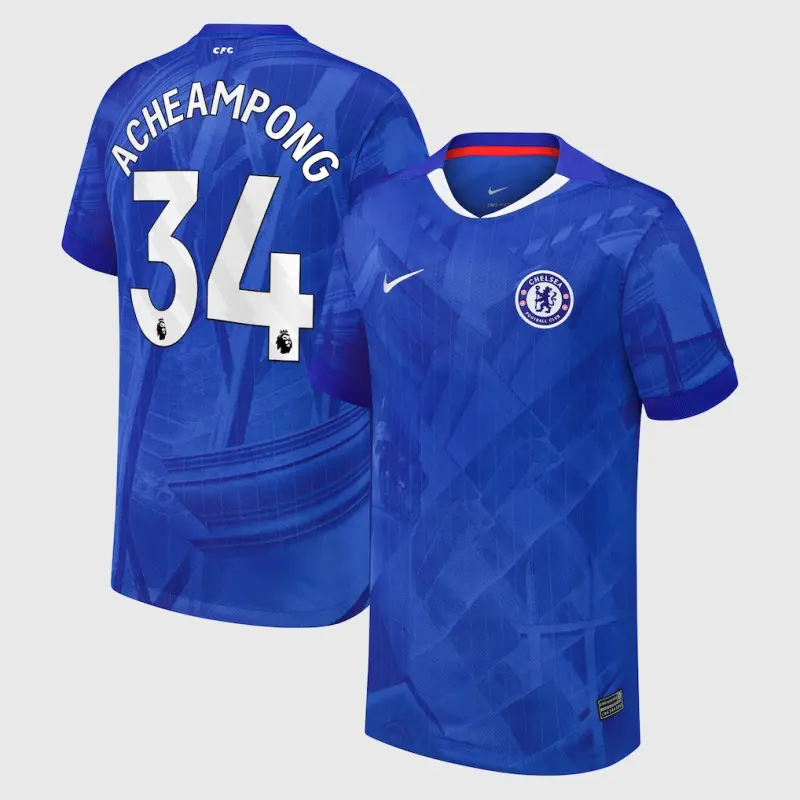Chelsea chelsea nike heimstadiontrikot 2025-26 – jugendliche mit acheampong 34-aufdruck Trikot - Exklusive Chelsea Fußballbekleidung