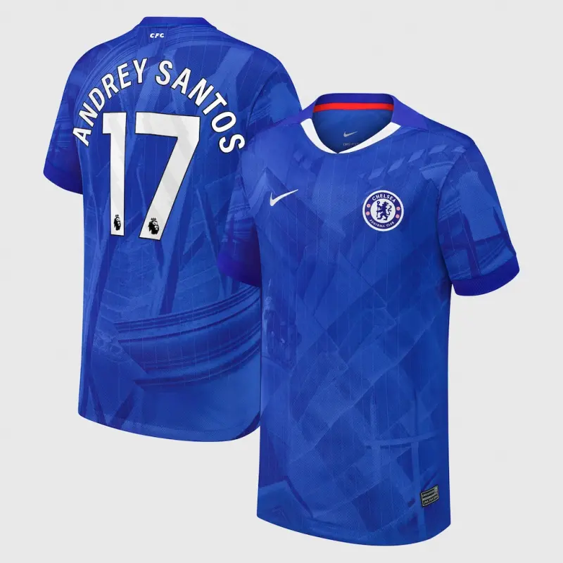 Chelsea chelsea nike heimstadiontrikot 2025-26 – jugendliche mit andrey santos 17-aufdruck Trikot - Exklusive Chelsea Fußballbekleidung