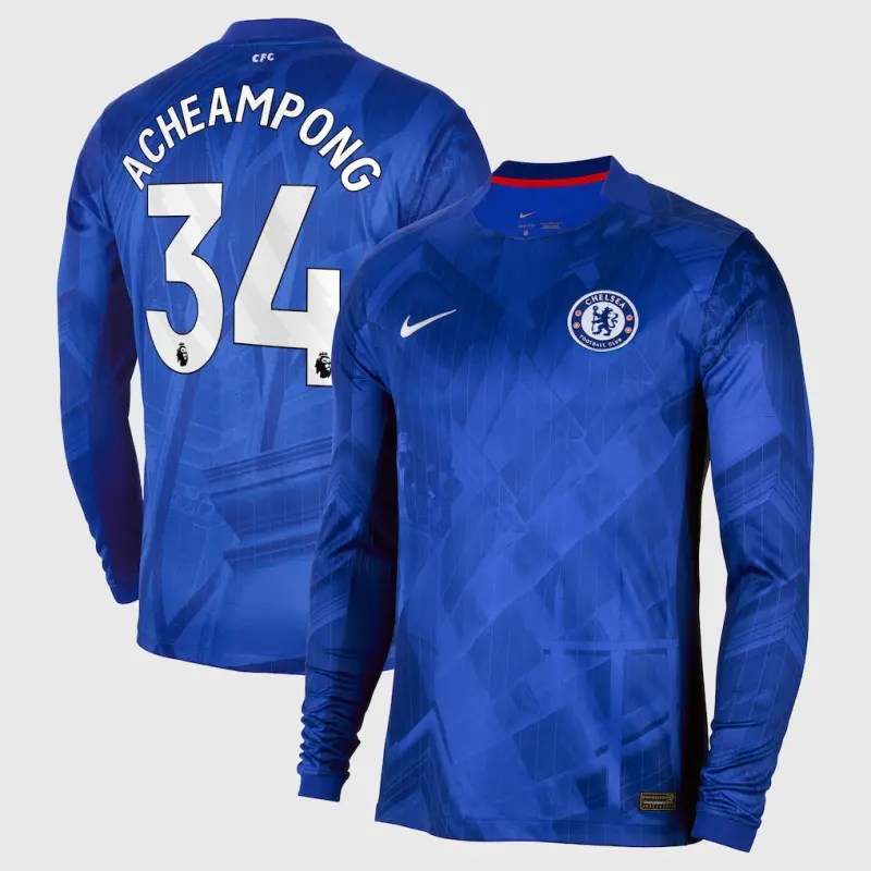 Chelsea chelsea nike home stadium langarmtrikot 2025-26 mit acheampong 34-aufdruck Trikot - Exklusive Chelsea Fußballbekleidung