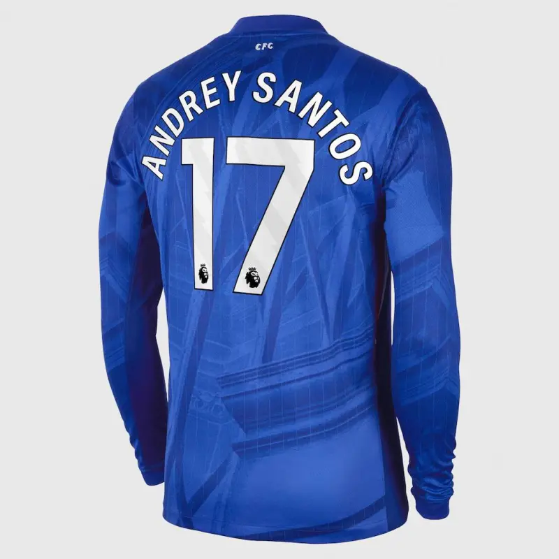 Chelsea chelsea nike home stadium langarmtrikot 2025-26 mit andrey santos 17 aufdruck Trikot - Exklusive Chelsea Fußballbekleidung Chelsea chelsea nike home stadium langarmtrikot 2025-26 mit andrey santos 17 aufdruck Trikot - Exklusive Chelsea Fußballbekleidung
