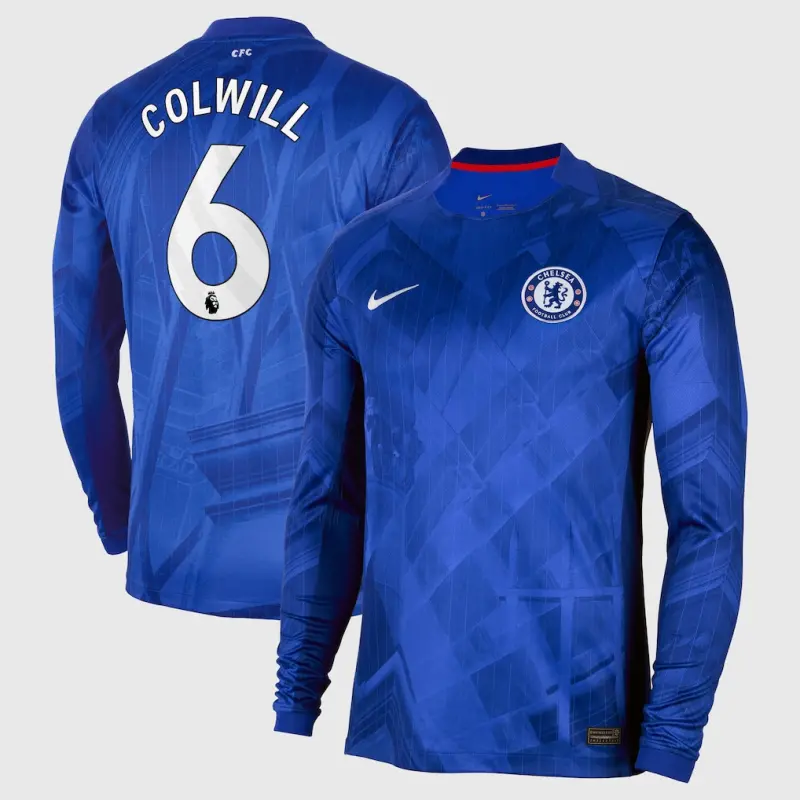 Chelsea chelsea nike home stadium langarmtrikot 2025-26 mit colwill 6-aufdruck Trikot - Exklusive Chelsea Fußballbekleidung