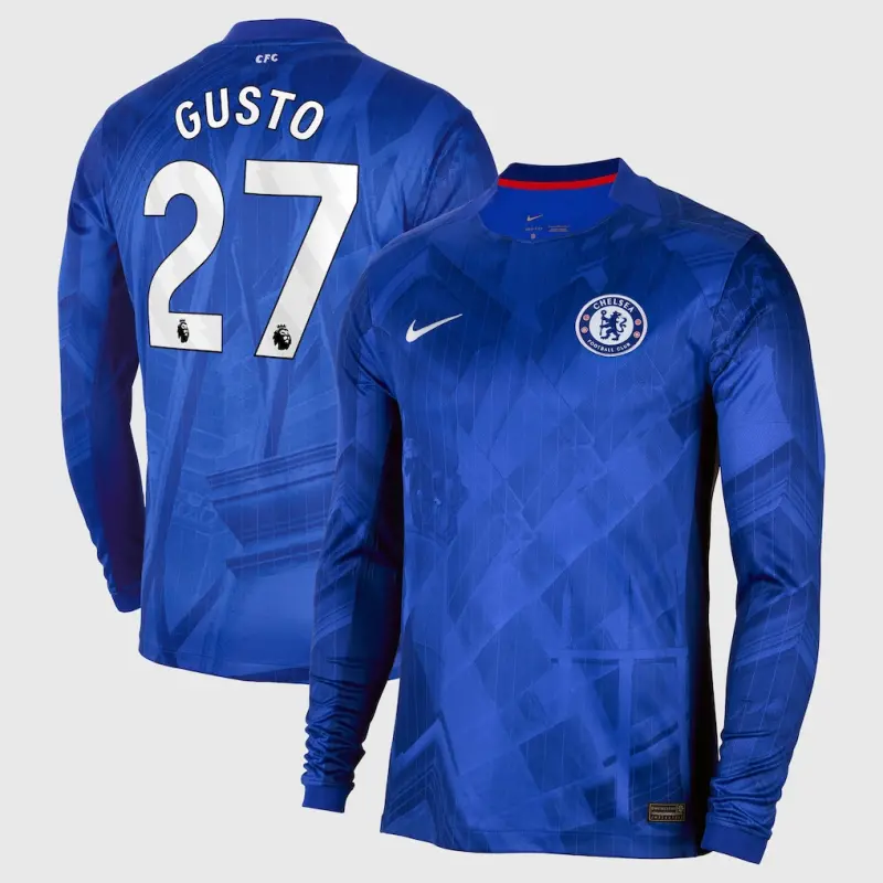 Chelsea chelsea nike home stadium langarmtrikot 2025-26 mit gusto 27-aufdruck Trikot - Exklusive Chelsea Fußballbekleidung