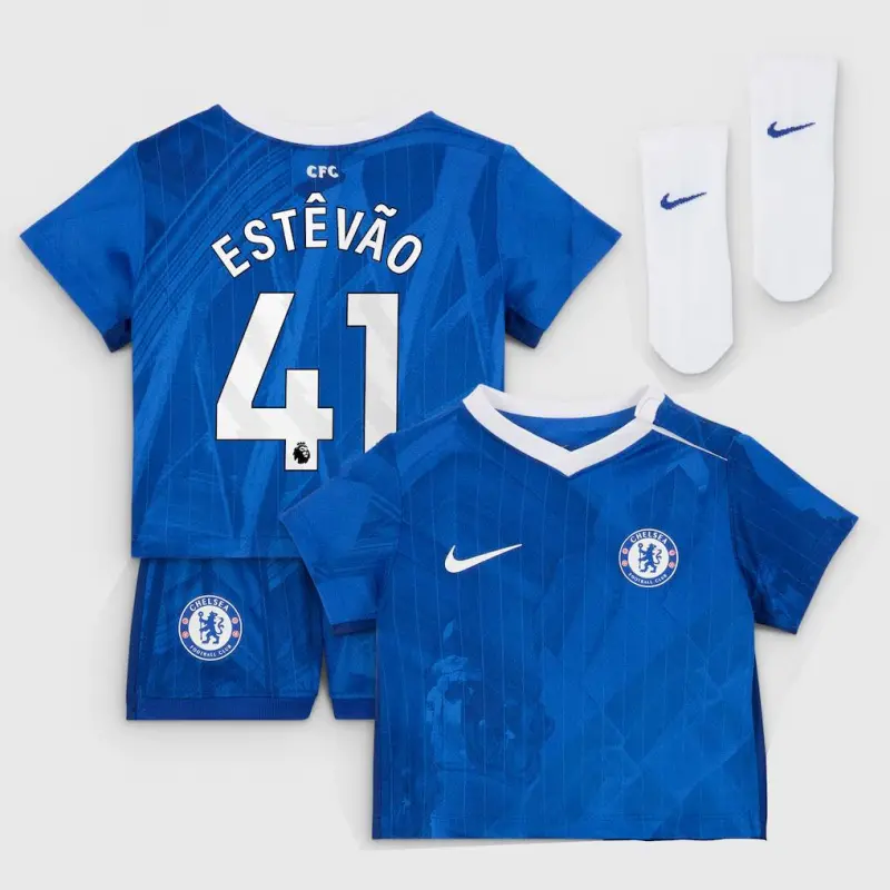 Chelsea chelsea nike stadion-heimtrikot 2025–26 – kleinkinder mit aufdruck estêvão 41 Trikot - Exklusive Chelsea Fußballbekleidung