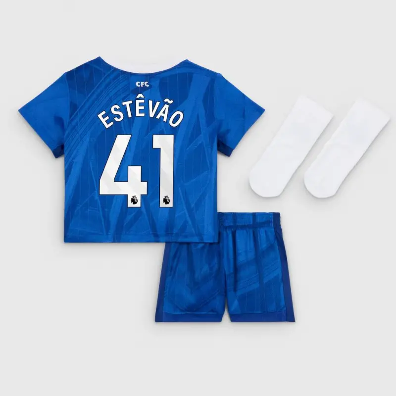 Chelsea chelsea nike stadion-heimtrikot 2025–26 – kleinkinder mit aufdruck estêvão 41 Trikot - Exklusive Chelsea Fußballbekleidung Chelsea chelsea nike stadion-heimtrikot 2025–26 – kleinkinder mit aufdruck estêvão 41 Trikot - Exklusive Chelsea Fußballbekleidung