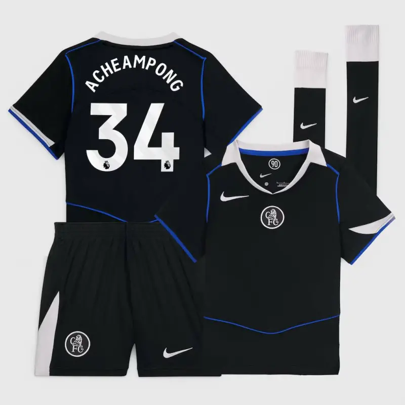 Chelsea chelsea nike third stadium mini kit 2025-26 – kleine jugendliche mit acheampong 34-aufdruck Trikot - Exklusive Chelsea Fußballbekleidung
