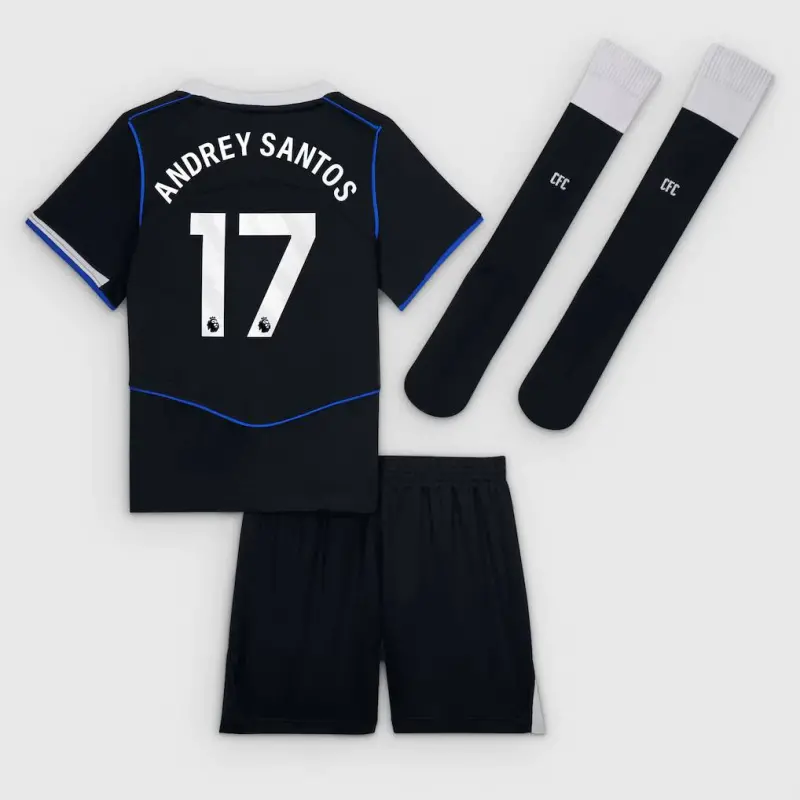 Chelsea chelsea nike third stadium mini kit 2025-26 – kleine jugendliche mit andrey santos 17-aufdruck Trikot - Exklusive Chelsea Fußballbekleidung Chelsea chelsea nike third stadium mini kit 2025-26 – kleine jugendliche mit andrey santos 17-aufdruck Trikot - Exklusive Chelsea Fußballbekleidung