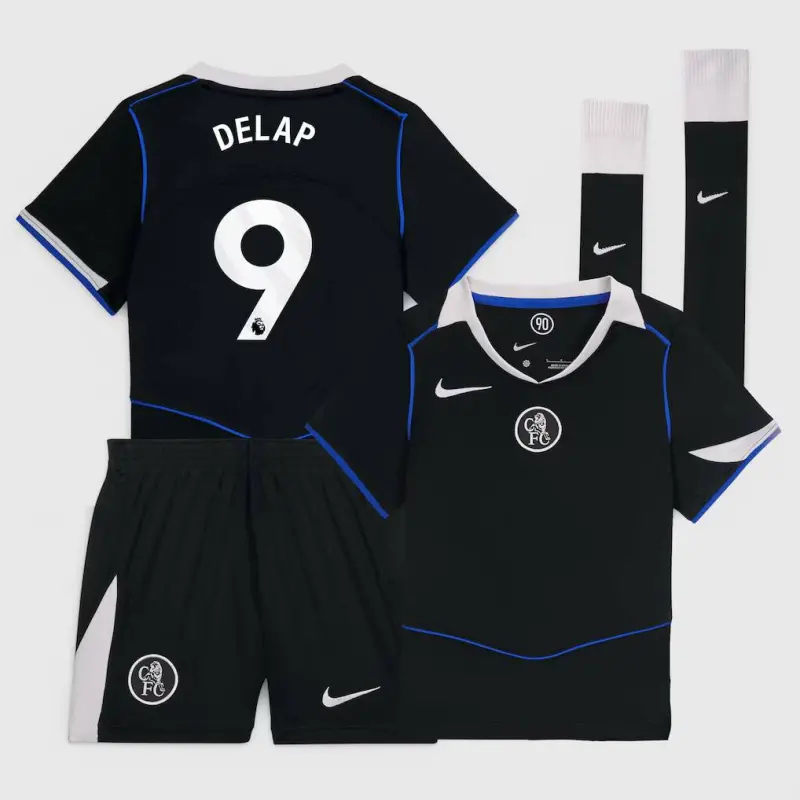Chelsea chelsea nike third stadium mini kit 2025-26 – kleine jugendliche mit delap 9-aufdruck Trikot - Exklusive Chelsea Fußballbekleidung