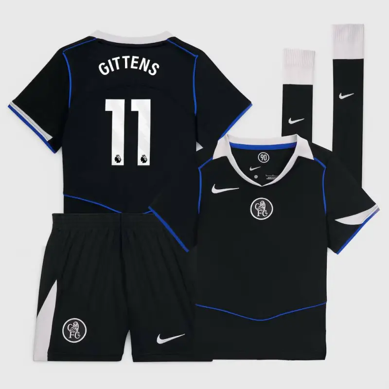 Chelsea chelsea nike third stadium mini kit 2025-26 – kleine jugendliche mit gittens 11-aufdruck Trikot - Exklusive Chelsea Fußballbekleidung