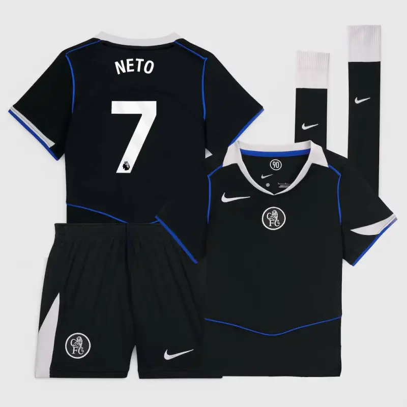 Chelsea chelsea nike third stadium mini kit 2025-26 – kleine jugendliche mit neto 7-aufdruck Trikot - Exklusive Chelsea Fußballbekleidung