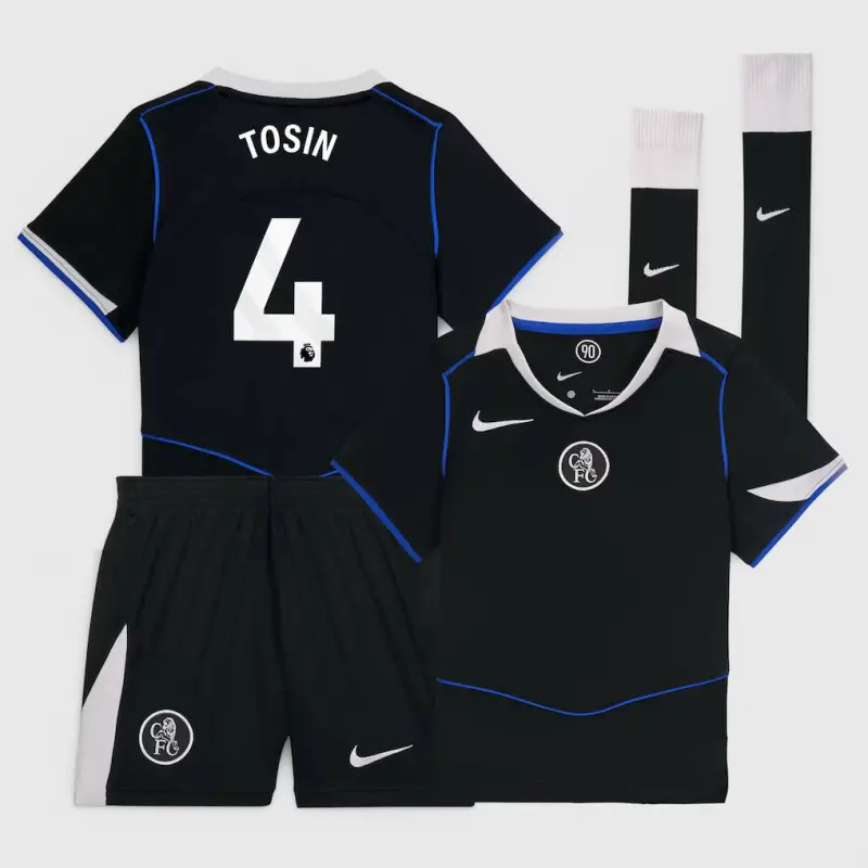 Chelsea chelsea nike third stadium mini kit 2025-26 – kleine jugendliche mit tosin 4-aufdruck Trikot - Exklusive Chelsea Fußballbekleidung