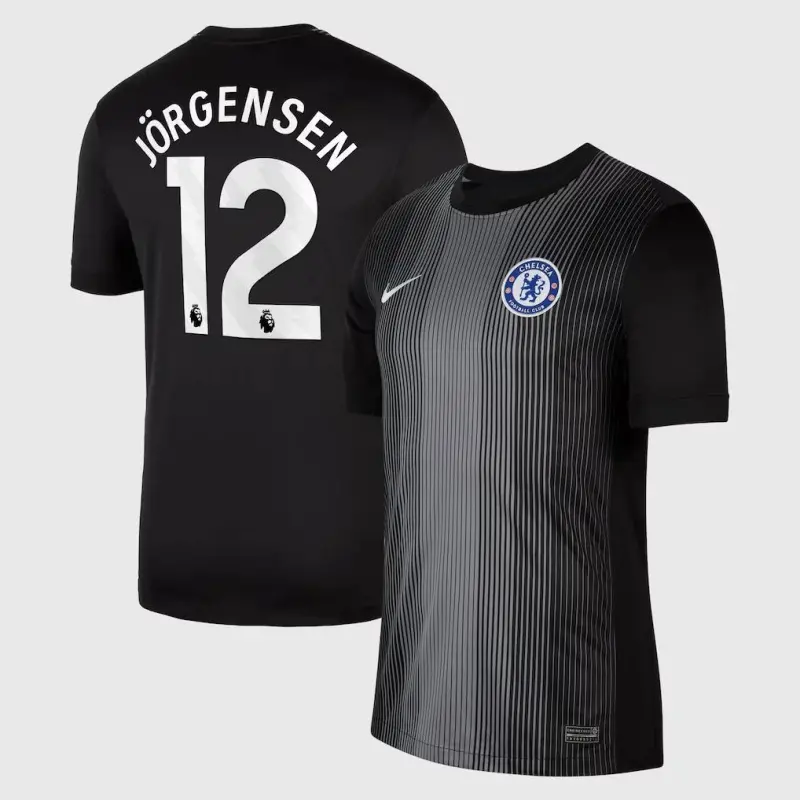 Chelsea chelsea nike torwart-stadiontrikot 2025-26 – jugendliche mit jörgensen 12-aufdruck Trikot - Exklusive Chelsea Fußballbekleidung