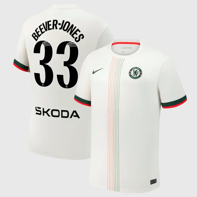 Chelsea chelsea wsl nike auswärtsstadiontrikot 2025-26 mit beever-jones 33-aufdruck Trikot - Exklusive Chelsea Fußballbekleidung
