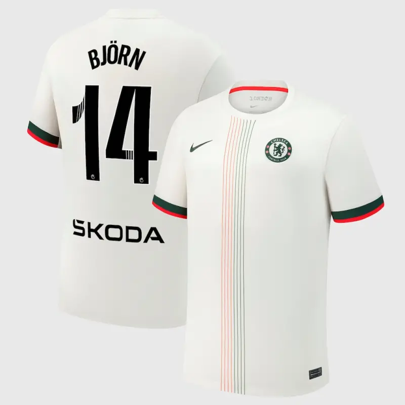 Chelsea chelsea wsl nike auswärtsstadiontrikot 2025-26 mit björn 14-aufdruck Trikot - Exklusive Chelsea Fußballbekleidung