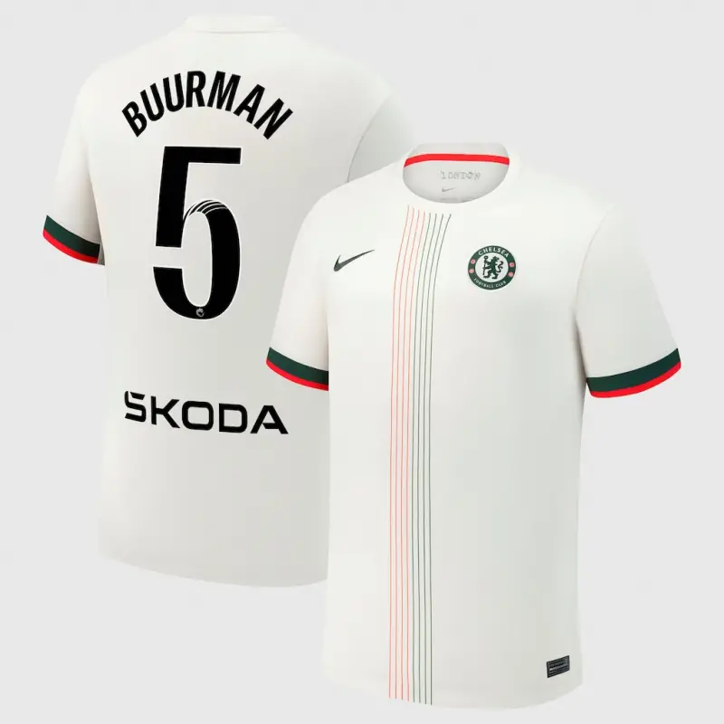 Chelsea chelsea wsl nike auswärtsstadiontrikot 2025-26 mit buurman 5-aufdruck Trikot - Exklusive Chelsea Fußballbekleidung
