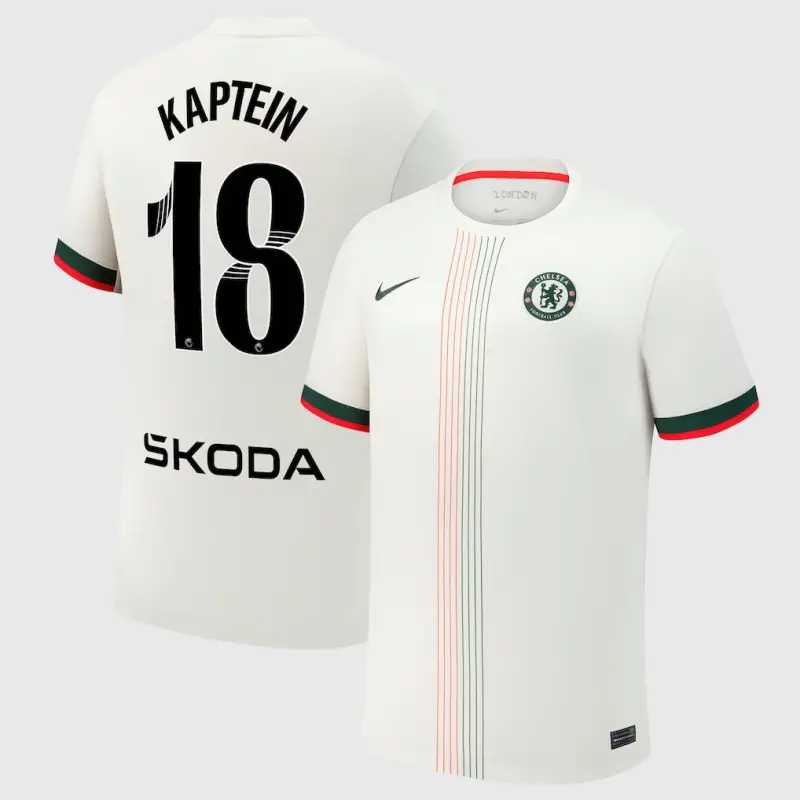 Chelsea chelsea wsl nike auswärtsstadiontrikot 2025-26 mit kaptein 18-aufdruck Trikot - Exklusive Chelsea Fußballbekleidung