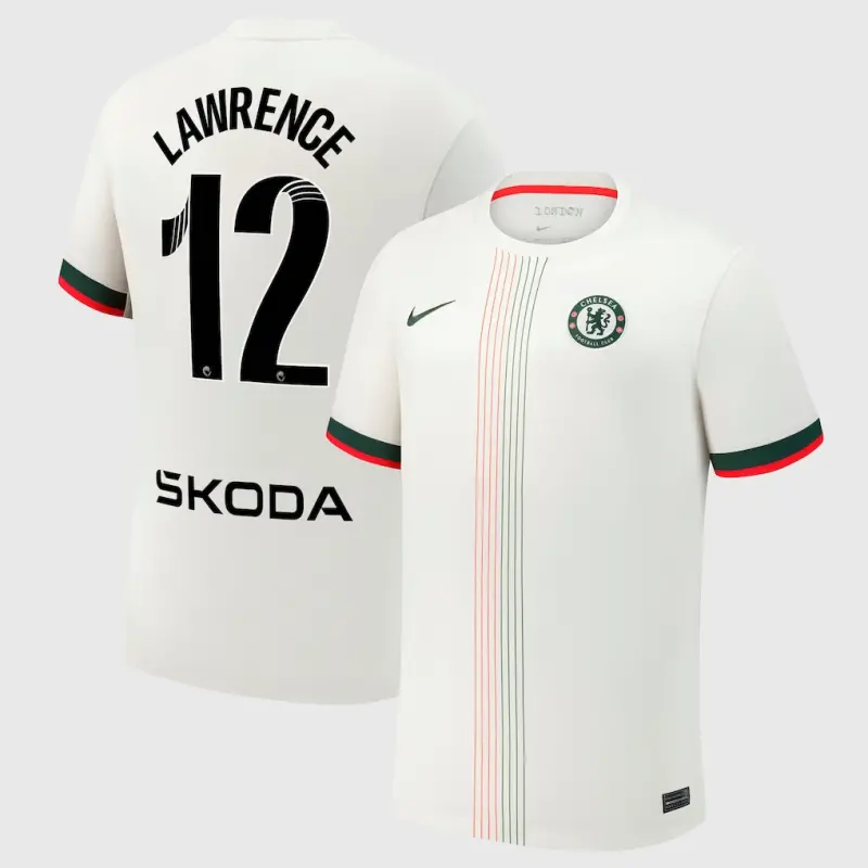 Chelsea chelsea wsl nike auswärtsstadiontrikot 2025-26 mit lawrence 12-aufdruck Trikot - Exklusive Chelsea Fußballbekleidung
