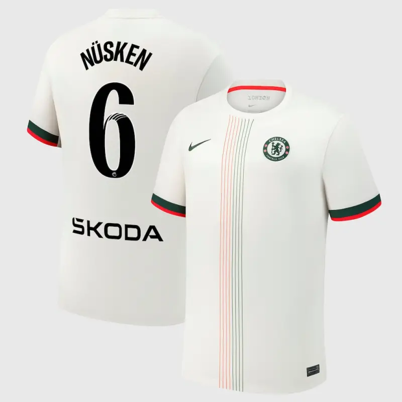 Chelsea chelsea wsl nike auswärtsstadiontrikot 2025-26 mit nüsken 6-aufdruck Trikot - Exklusive Chelsea Fußballbekleidung