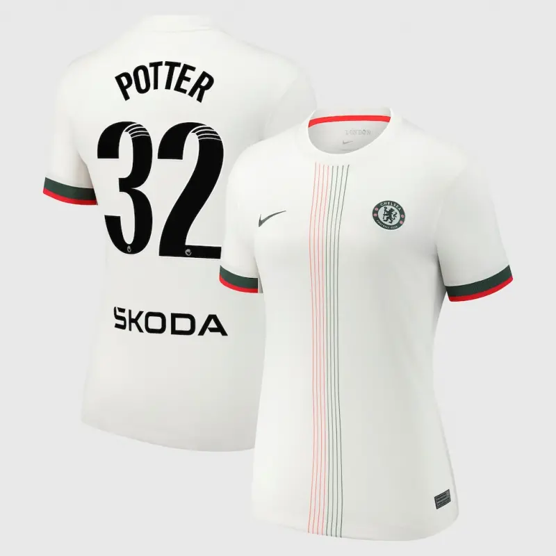 Chelsea chelsea wsl nike auswärtsstadiontrikot 2025-26 – damen mit potter 32-aufdruck Trikot - Exklusive Chelsea Fußballbekleidung