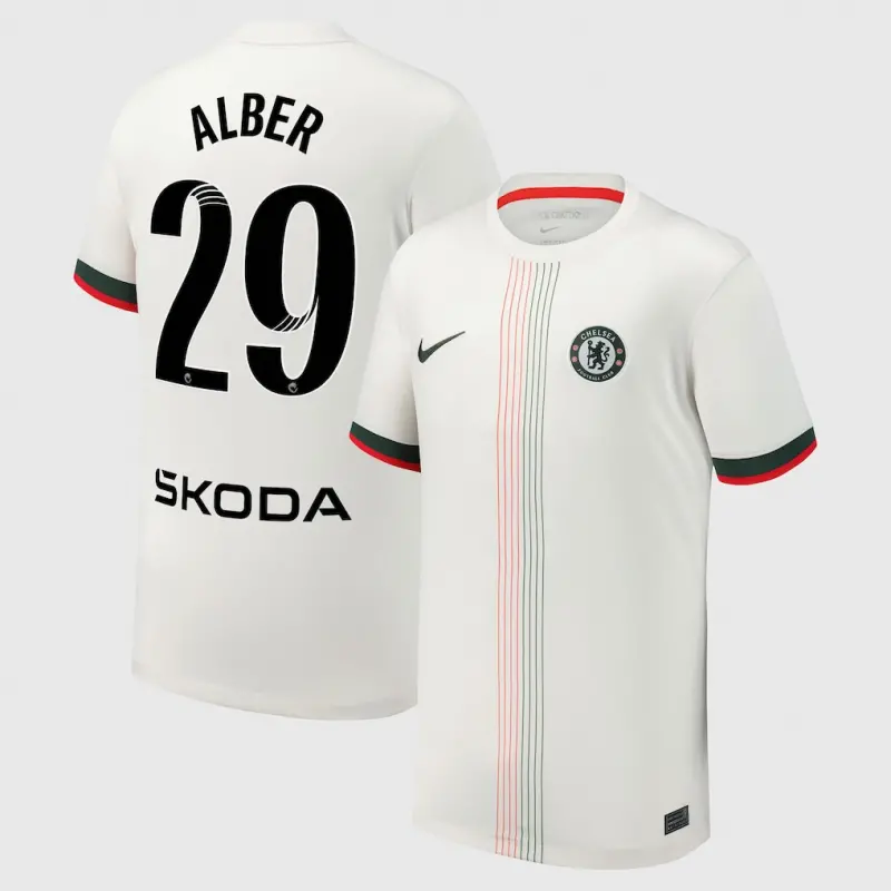 Chelsea chelsea wsl nike auswärtsstadiontrikot 2025-26 – jugendliche mit alber 29-aufdruck Trikot - Exklusive Chelsea Fußballbekleidung