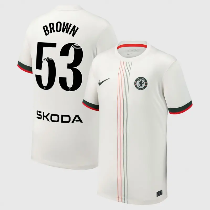 Chelsea chelsea wsl nike auswärtsstadiontrikot 2025-26 – jugendliche mit aufdruck „braun 53“ Trikot - Exklusive Chelsea Fußballbekleidung