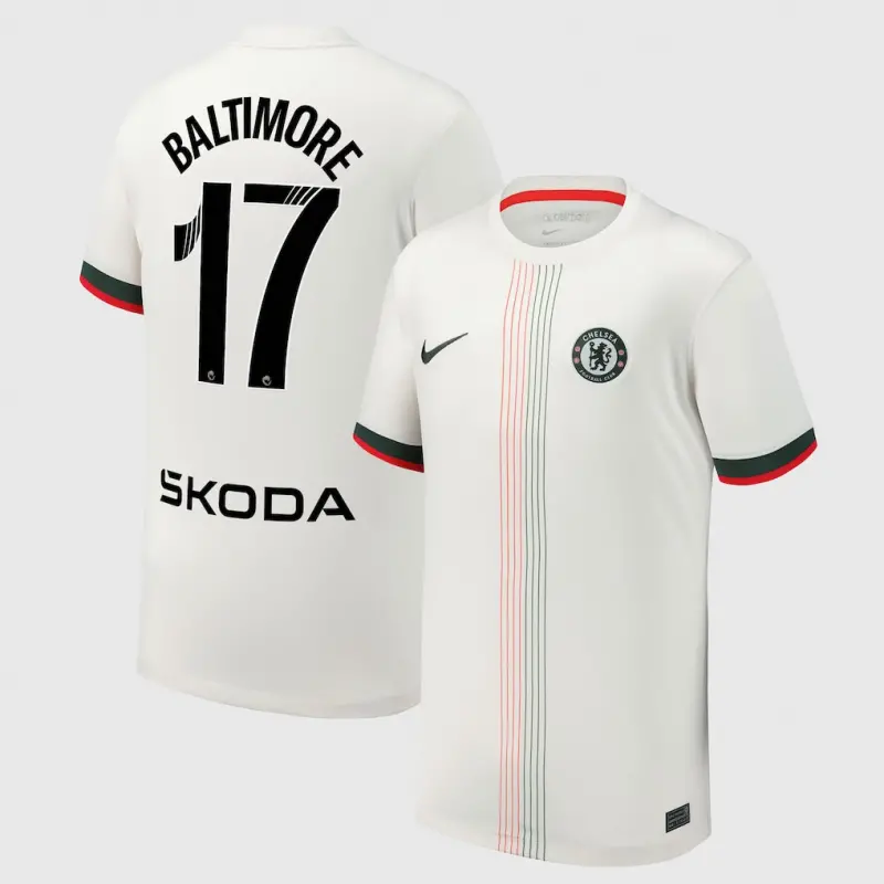 Chelsea chelsea wsl nike auswärtsstadiontrikot 2025-26 – jugendliche mit baltimore 17-aufdruck Trikot - Exklusive Chelsea Fußballbekleidung