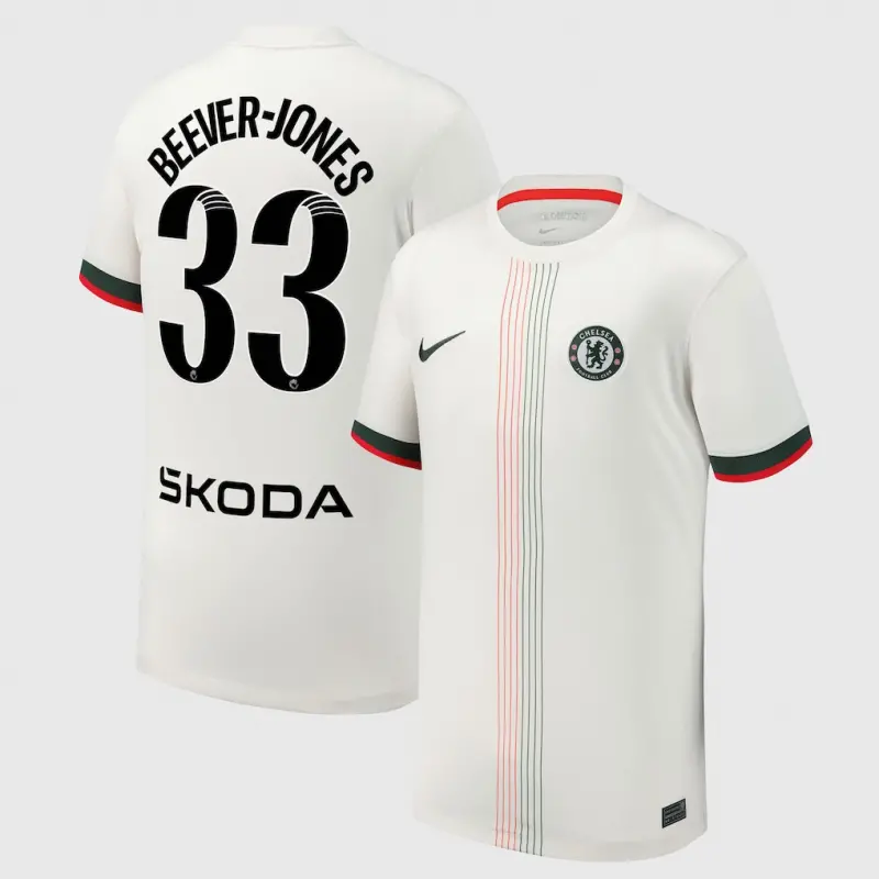 Chelsea chelsea wsl nike auswärtsstadiontrikot 2025-26 – jugendliche mit beever-jones 33-aufdruck Trikot - Exklusive Chelsea Fußballbekleidung