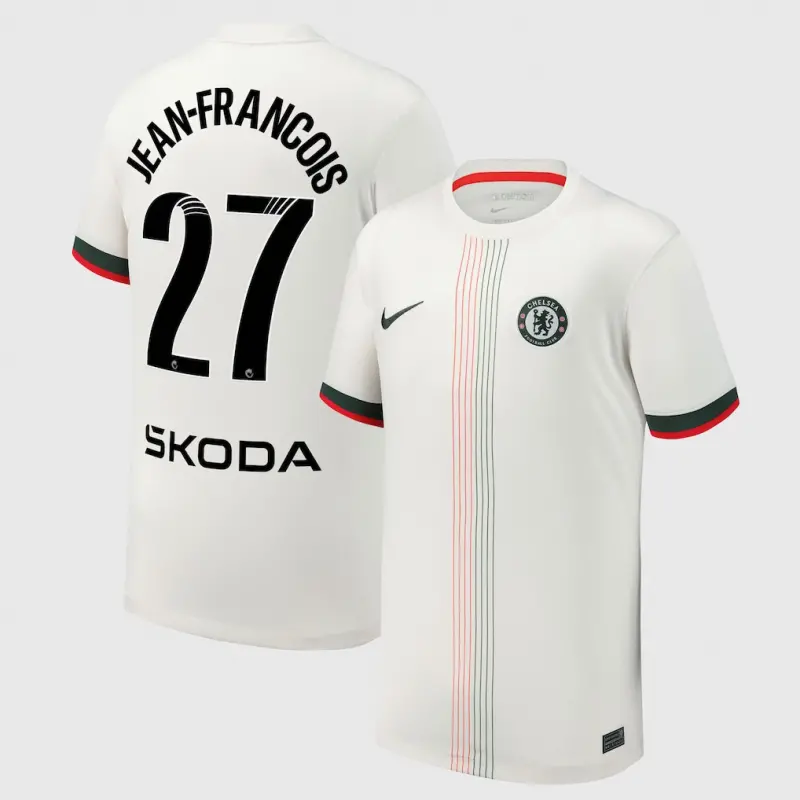 Chelsea chelsea wsl nike auswärtsstadiontrikot 2025-26 – jugendliche mit jean-francois 27-aufdruck Trikot - Exklusive Chelsea Fußballbekleidung