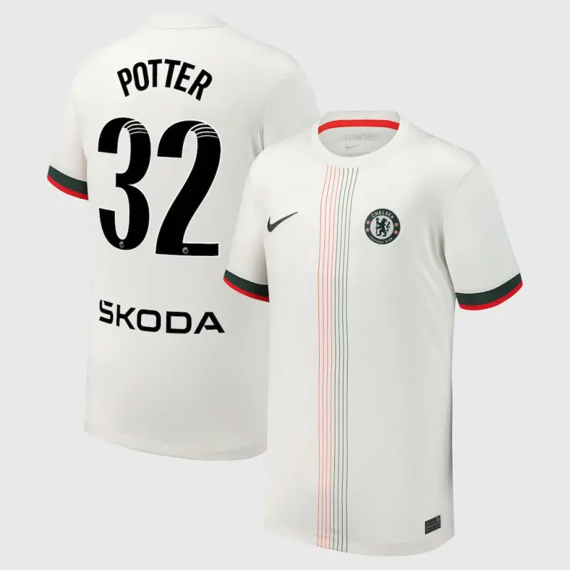 Chelsea chelsea wsl nike auswärtsstadiontrikot 2025-26 – jugendliche mit potter 32-aufdruck Trikot - Exklusive Chelsea Fußballbekleidung