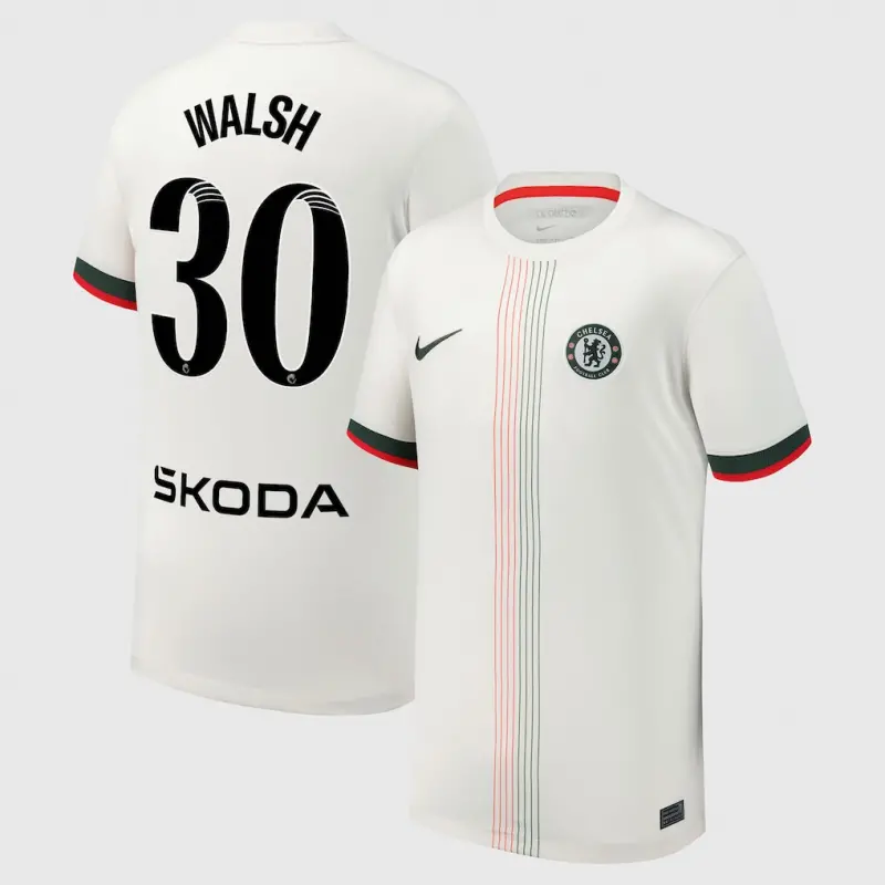 Chelsea chelsea wsl nike auswärtsstadiontrikot 2025-26 – jugendliche mit walsh 30-aufdruck Trikot - Exklusive Chelsea Fußballbekleidung
