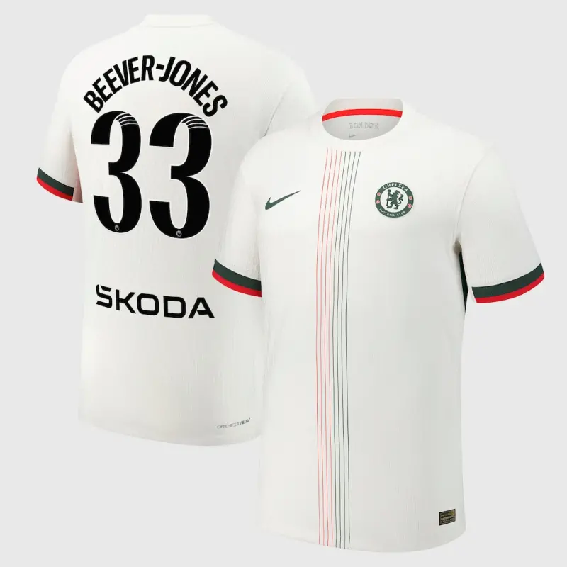 Chelsea chelsea wsl nike dri-fit adv auswärtsspieltrikot 2025-26 mit beever-jones 33-aufdruck Trikot - Exklusive Chelsea Fußballbekleidung