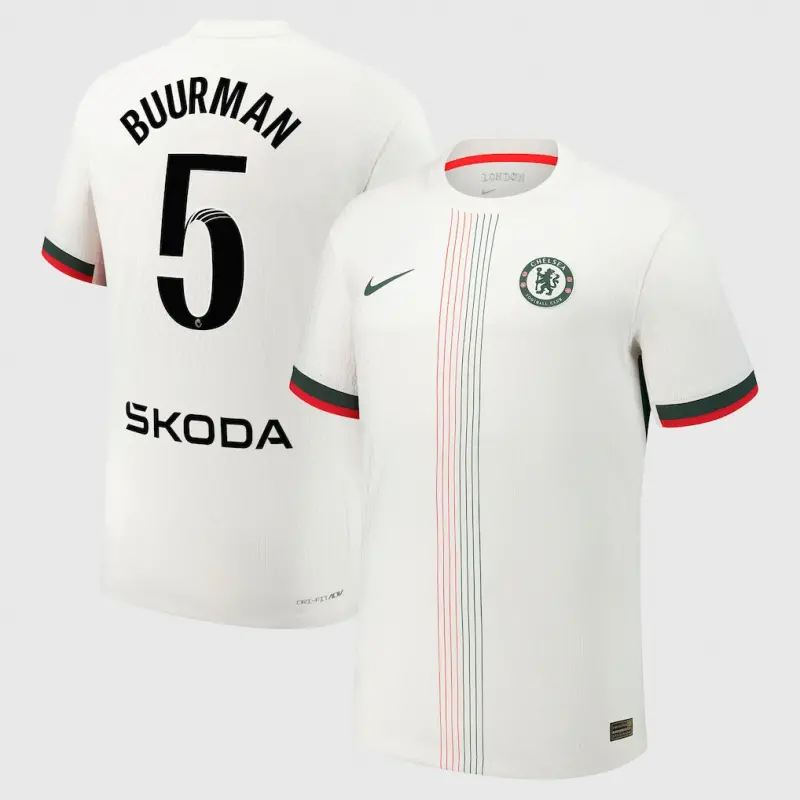 Chelsea chelsea wsl nike dri-fit adv auswärtsspieltrikot 2025-26 mit buurman 5-aufdruck Trikot - Exklusive Chelsea Fußballbekleidung