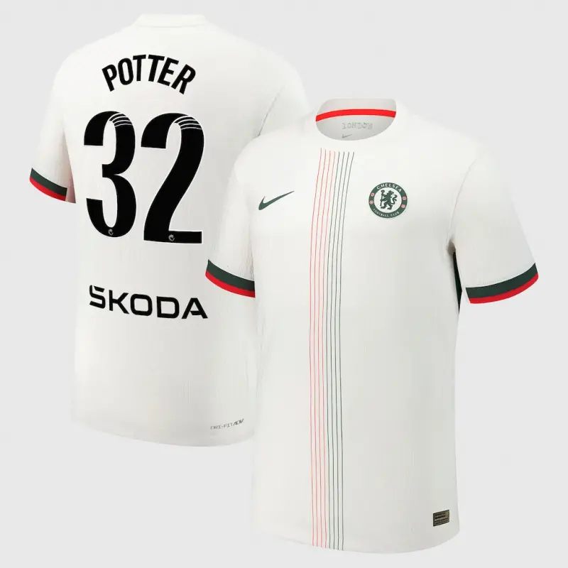 Chelsea chelsea wsl nike dri-fit adv auswärtsspieltrikot 2025-26 mit potter 32-aufdruck Trikot - Exklusive Chelsea Fußballbekleidung