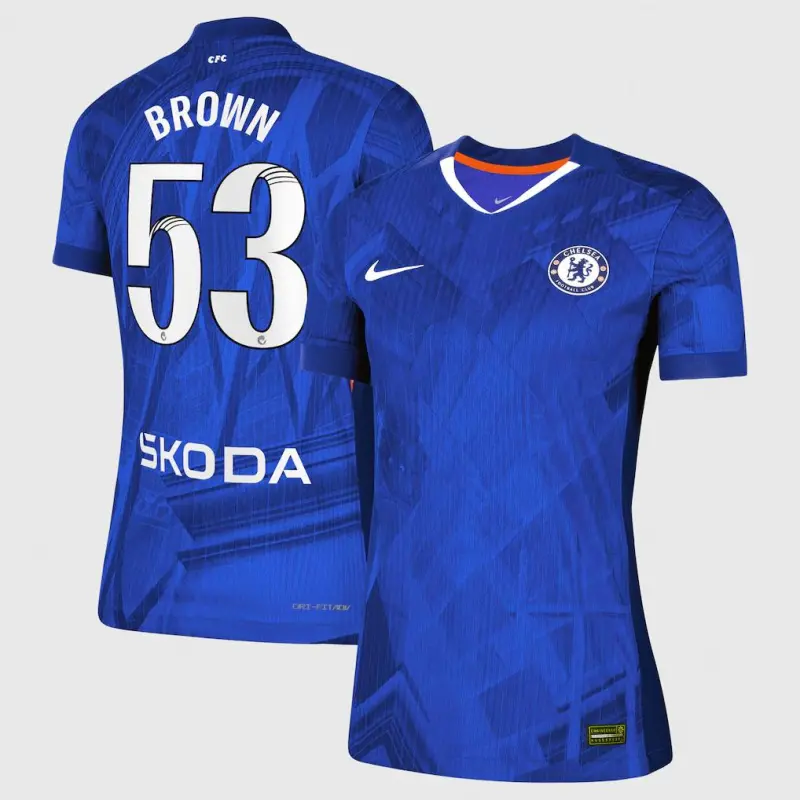 Chelsea chelsea wsl nike dri-fit adv heimspieltrikot 2025-26 – damen mit braunem 53-aufdruck Trikot - Exklusive Chelsea Fußballbekleidung