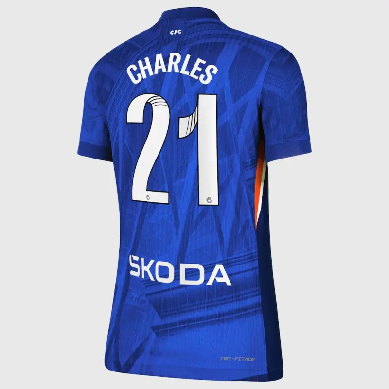Chelsea chelsea wsl nike dri-fit adv heimspieltrikot 2025-26 – damen mit charles 21-aufdruck Trikot - Exklusive Chelsea Fußballbekleidung Chelsea chelsea wsl nike dri-fit adv heimspieltrikot 2025-26 – damen mit charles 21-aufdruck Trikot - Exklusive Chelsea Fußballbekleidung