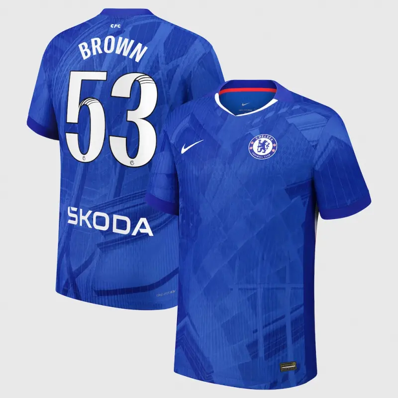 Chelsea chelsea wsl nike dri-fit adv heimspieltrikot 2025-26 – jugendliche mit aufdruck „braun 53“ Trikot - Exklusive Chelsea Fußballbekleidung