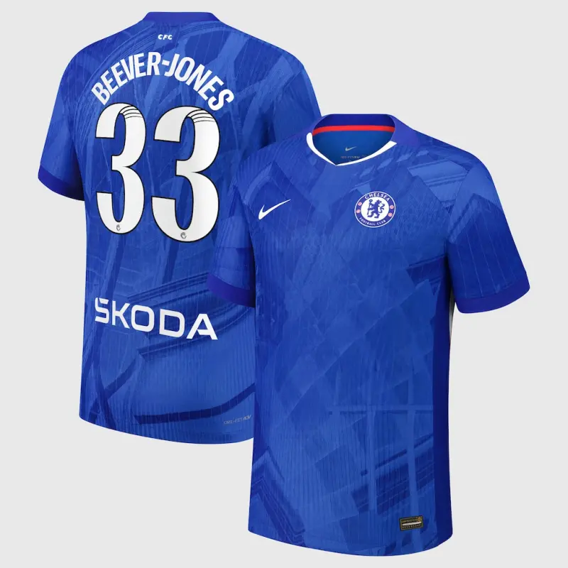 Chelsea chelsea wsl nike dri-fit adv heimspieltrikot 2025-26 – jugendliche mit beever-jones 33-aufdruck Trikot - Exklusive Chelsea Fußballbekleidung