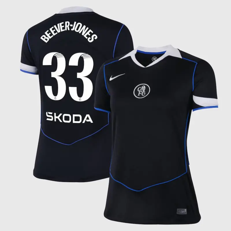 Chelsea chelsea wsl nike drittes stadiontrikot 2025-26 – damen mit beever-jones 33-aufdruck Trikot - Exklusive Chelsea Fußballbekleidung
