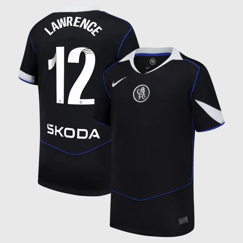 Chelsea chelsea wsl nike drittes stadiontrikot 2025-26 – jugendliche mit lawrence 12-aufdruck Trikot - Exklusive Chelsea Fußballbekleidung