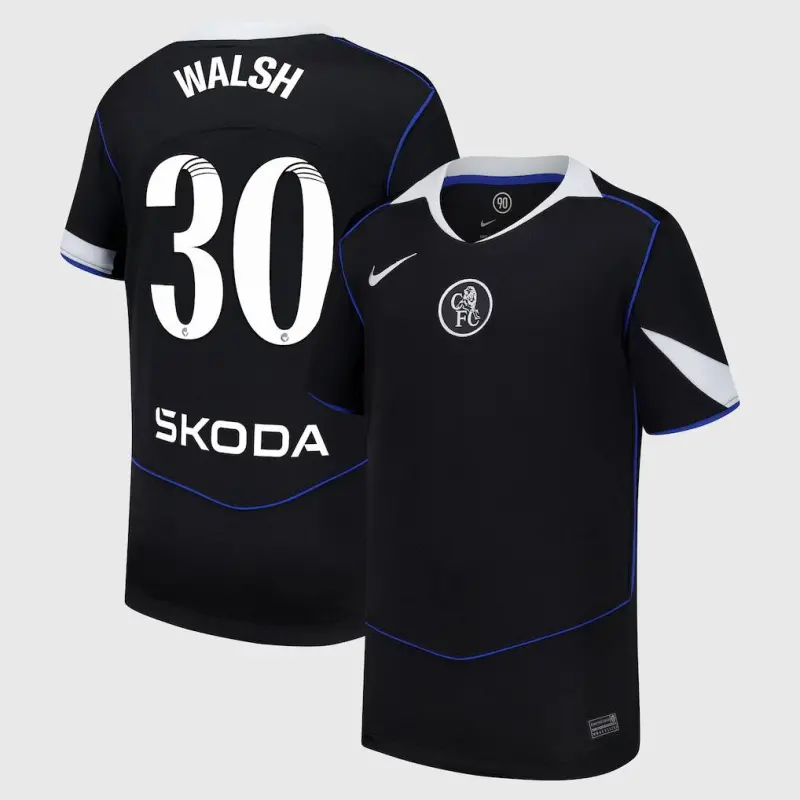 Chelsea chelsea wsl nike drittes stadiontrikot 2025-26 – jugendliche mit walsh 30-aufdruck Trikot - Exklusive Chelsea Fußballbekleidung