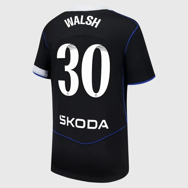 Chelsea chelsea wsl nike drittes stadiontrikot 2025-26 – jugendliche mit walsh 30-aufdruck Trikot - Exklusive Chelsea Fußballbekleidung Chelsea chelsea wsl nike drittes stadiontrikot 2025-26 – jugendliche mit walsh 30-aufdruck Trikot - Exklusive Chelsea Fußballbekleidung