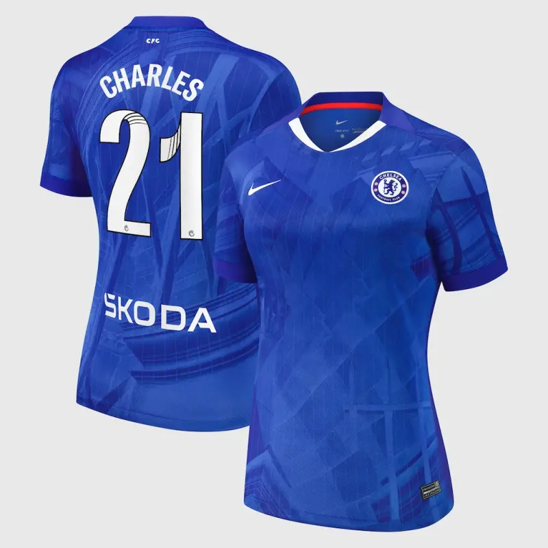 Chelsea chelsea wsl nike heimstadiontrikot 2025-26 – damen mit charles 21-aufdruck Trikot - Exklusive Chelsea Fußballbekleidung